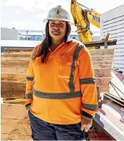  ?? ?? Leading Taranaki director Chantelle Ngaia has been providing traffic management for the project 24 hours a day.