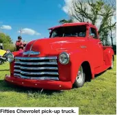  ?? ?? Fifties Chevrolet pick-up truck.