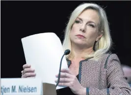  ?? Jose Luis Magana ?? The Associated Press Homeland Security Secretary Kirstjen Nielsen testified this past week that her agency viewed cybersecur­ity as its top election-related priority.