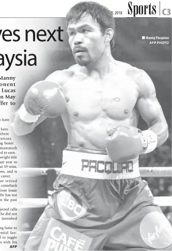  ?? AFP PHOTO ?? Manny Pacquiao