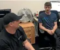  ?? PHOTO: STUFF ?? In the cryptocurr­ency trading room: Cryptopia co-founder Adam Clark, left, with developer Tom Blomfield.