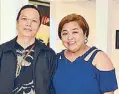  ??  ?? Carlos “Totong” Francisco II, grandson and namesake of National Artist Carlos “Botong” Francisco with Jennifer Torrejano