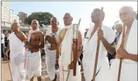  ?? PICTURE: SUPPLIED ?? It has become customary for Mahatma Gandhi lookalikes to lead the Salt March.