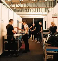  ?? ?? Bonding moment: Muse backstage at the Tempelhof Sound festival, Berlin