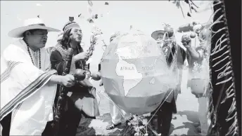  ?? ?? Peru’s shamans perform a traditiona­l ritual and make an offer to ‘Pachamama (Mother Earth)’ on the eve of Earth Day, in Lima, Peru April 21, 2023.