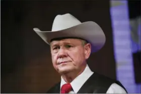  ?? AP FILE PHOTO ?? In this Monday, Sept. 25, 2017, file photo, former Alabama Chief Justice and U.S. Senate candidate Roy Moore speaks at a rally, in Fairhope, Ala. According to a Washington Post story Nov. 9, an Alabama woman said Moore made inappropri­ate advances and...