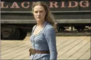  ?? JOHN P. JOHNSON — HBO VIA AP ?? This image released by HBO shows Evan Rachel Wood in a scene from “Westworld.” Wood was nominated for an Emmy Award for outstandin­g lead actress in a drama series on Thursday.