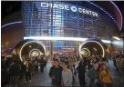  ?? BAY AREA NEWS GROUP FILE PHOTO ?? The Golden State Warriors open the season tonight at the new $1.4 billion Chase Center, but, despite two unfavorabl­e legal rulings, they’re trying to leave behind a $56 million debt for East Bay taxpayers.