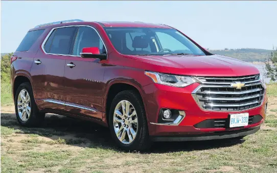  ?? PHOTOS: JIL MCINTOSH/DRIVING ?? The 2018 Chevrolet Traverse in High Country trim includes a sophistica­ted all-wheel system with torque vectoring, which gives it more stability on sharp curves.