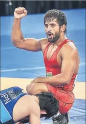  ?? PTI ?? Bajrang Punia won gold in men’s 65kg freestyle in Jakarta.