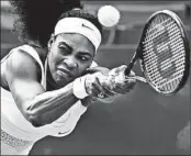  ?? JUSTIN TALLIS/GETTY-AFP ?? Serena Williams had 46 winners to only 12 unforced errors in her three-set quarterfin­al win over Victoria Azarenka.