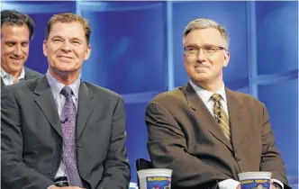  ?? Chris Haston / NBC ?? Dan Patrick, left, and Keith Olbermann said goodbye as a duo 20 years ago.