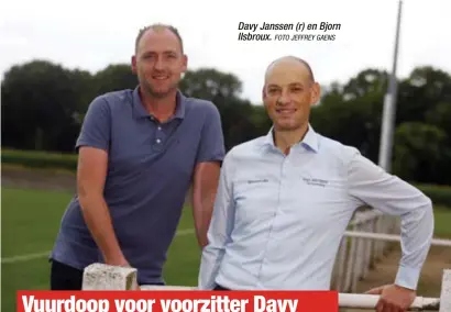  ?? FOTO JEFFREY GAENS ?? Davy Janssen (r) en Bjorn Ilsbroux.