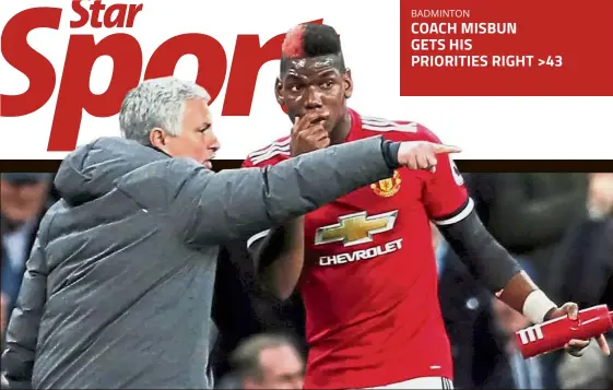  ?? — Reuters ?? Let’s be profession­al: Manchester United manager Jose Mourinho (left) should judge Paul Pogba solely on his performanc­e.