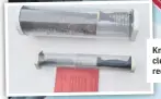  ??  ?? Knives and meat cleavers were recovered