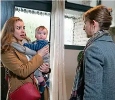  ??  ?? Help! Aisling (Seána Kerslake) and her ‘mum’ Norma