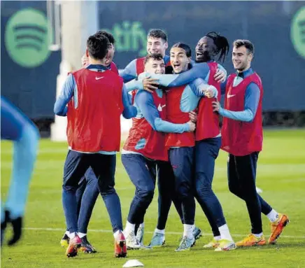  ?? FCB ?? El Barça Atlètic se ejercitó en la previa del choque con los ánimos elevados después de sumar cuatro puntos de los últimos seis posibles y volver a mirar hacia las posiciones de play-off //