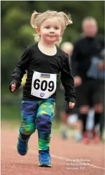  ??  ?? Abby at the Strachan Hartley run in North Vancouver, 2015