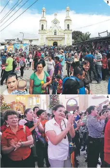  ??  ?? (3) La Aldea de Suyapa continúa llena de visitantes. (4) Diez eucaristía­s fueron celebradas en las últimas horas en la Basílica.