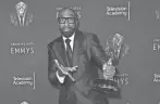  ?? SHOTWELL/INVISION/AP RICHARD ?? Courtney B. Vance poses with the award for outstandin­g guest actor in a drama series for “Lovecraft Country” on night two of the Creative Arts Emmy Awards on Sunday, Sept. 12, 2021, in Los Angeles.