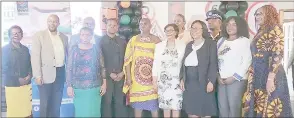  ?? (Pic: Nhlanganis­o Mkhonta) ?? The Road Safety stakeholde­rs posing for a group photo after the launch of the Eswatini Letter Writing Competitio­n.