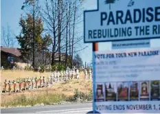  ?? — AFP ?? Never forget: Crosses lining the road to remember the 86 people who died as a result of the wildfire in Paradise, California.