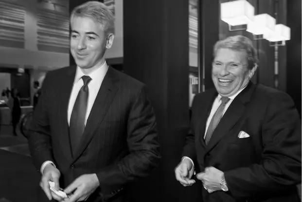  ?? NORM BETTS / BLOOMBERG NEWS FILES ?? Bill Ackman, founder and chief executive of Pershing Square Capital Management, left, continues to push for Hunter Harrison, former CEO
of Canadian National Railway, to become the new chief executive of Canadian Pacific Railway.