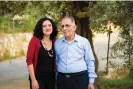  ?? Photograph: Courtesy of Fida Jiryis ?? Fida Jiryis with her father, Sabri, in Fassouta, 2017.