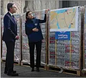  ?? EVELYN HOCKSTEIN / POOL, REUTERS ?? U.S. Secretary of State Antony Blinken, left, visits a World Food Program regional warehouse Sunday in Amman, Jordan.