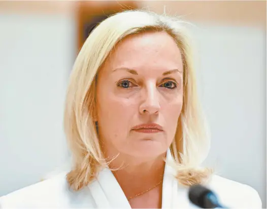  ?? AAP / Mick Tsikas ?? APRIL 17 – 23, 2021 | Nº. 345
Former Australia Post chief executive Christine Holgate at the senate inquiry on Tuesday. $4.50