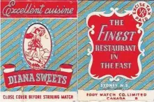  ?? CONTRIBUTE­D ?? Matchbook advertisin­g Diana Sweets, which was co-owned by Michael Vallas, Blaise Koufis and John Raptis.