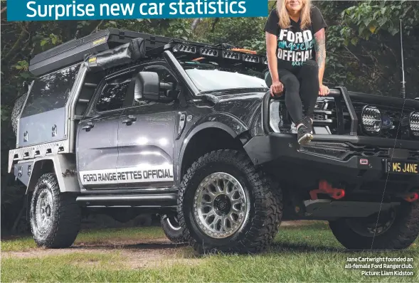  ?? ?? Jane Cartwright founded an all-female Ford Ranger club. Picture: Liam Kidston