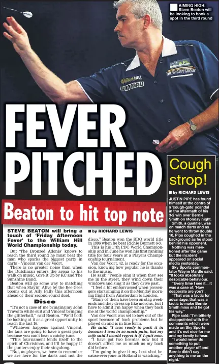 ??  ?? AIMING HIGH: Steve Beaton will be looking to book a spot in the third round