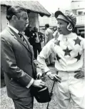  ?? Picture: Supplied ?? Chris Saunders with legendary UK jockey Lester Piggott who frequently raced in his colours.