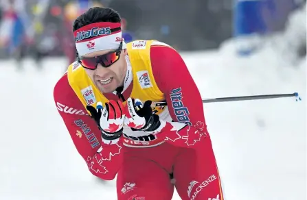  ?? ANDREAS SOLARO/GETTY IMAGES ?? Canada’s Alex Harvey competes in the Men’s 15-km Mass Start Classic race of the FIS World cup Tour de Ski, at Val Di Fiemme Cross Country stadium, in Cavalese, northern Italy, on Saturday.