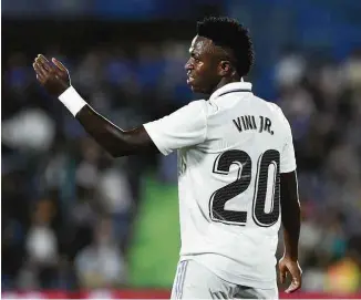  ?? Gustavo Valiente - 8.out.22/xinhua ?? Vinicius Junior durante partida pelo Real Madrid