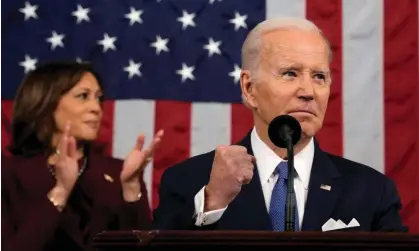  ?? ?? Kamala Harris with Joe Biden at the State of the Union address in February. Photograph: Reuters