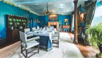  ??  ?? The spacious dining room is one of Ecclesden’s well-preserved 17th-century interiors