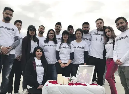  ?? JONNY WAKEFIELD ?? Attendees at a vigil for Asifa Bano on Sunday say they want to raise awareness about the rape and murder of the eight-year-old Indian girl in January and other victims of sexual violence.