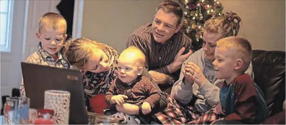  ?? COURTESY OF BRIAN DIJKEMA ?? The extended Dijkema family on Christmas Day having a Skype phone call with a sister who was in Calgary. From left: Sidney Dijkema, Jennifer Johnston (Dijkema’s sister), Kathryn Dijkema, Brian Dijkema, Amy Lychak (another sister), Micah Dijkema