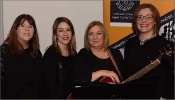  ??  ?? Aoife Mullen, Briege Kelly, Pippa Brady and Catherine Shaw, teachers in St. Mary’s College at the Civic Reception held to honour the visit of the Heads of the European Marist Educationa­l Centres to Dundalk.