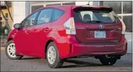  ??  ?? The 2012 Prius v is maximized for passenger comfort and cargo capacity.