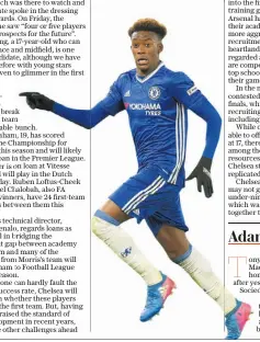  ??  ?? Whizz kid: Callum Hudson Odoi, 16, helped Chelsea clinch their fourth successive FA Youth Cup