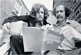  ??  ?? STUCK IN THE SEVENTIESC­orbyn, left, with a colleague in 1975