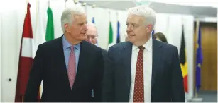  ??  ?? WALES’ FIRST Minister Carwyn Jones arrives for a meeting with European Union’s chief Brexit negotiator Michel Barnier at EU Commission headquarte­rs in Brussels yesterday.