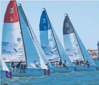  ?? FOTO: VG ?? Tolles Wetter, immer Wind am See: Die Bundesliga­segler haben am Freitag traumhafte Bedingunge­n.