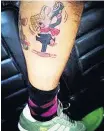  ??  ?? LEG-END Mexican fan’s tattoo