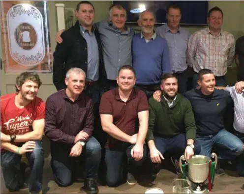  ??  ?? Glen Emmets’1997 Championsh­ip winners at the 20-year reunion in the Morning Star on Friday night. Back row: Andrew Murphy, Jack Carolan, Leo Front row: Daniel Black, Derek Wogan, David Bracken, David Black, Kevin Leddy, Frankie Carolan, Paudie Carolan.