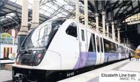  ?? IMAGE: TFL ?? Elizabeth Line train