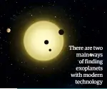  ??  ?? There are two main ways
of finding exoplanets with modern
technology